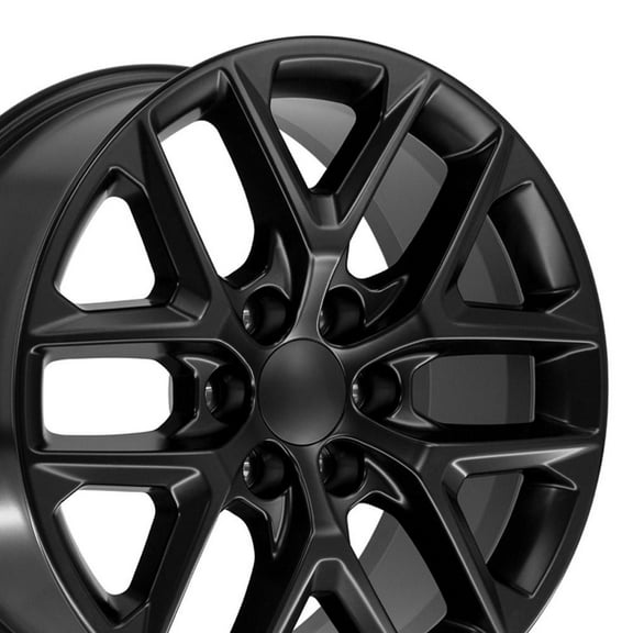 OE Wheels CV62 20 Inch Rims Fit Silverado 1500 Style 6x139.7 20x9 Satin Black - Hollander 14078 (Set of 4)