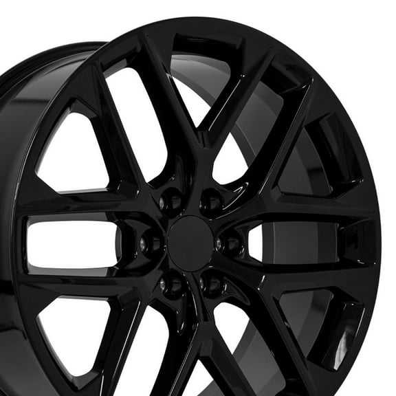 OE Wheels CV62 24 Inch Rims Fit Silverado 1500 Style 6x139.7 24x10 Gloss Black - Hollander 14078 (Set of 4)