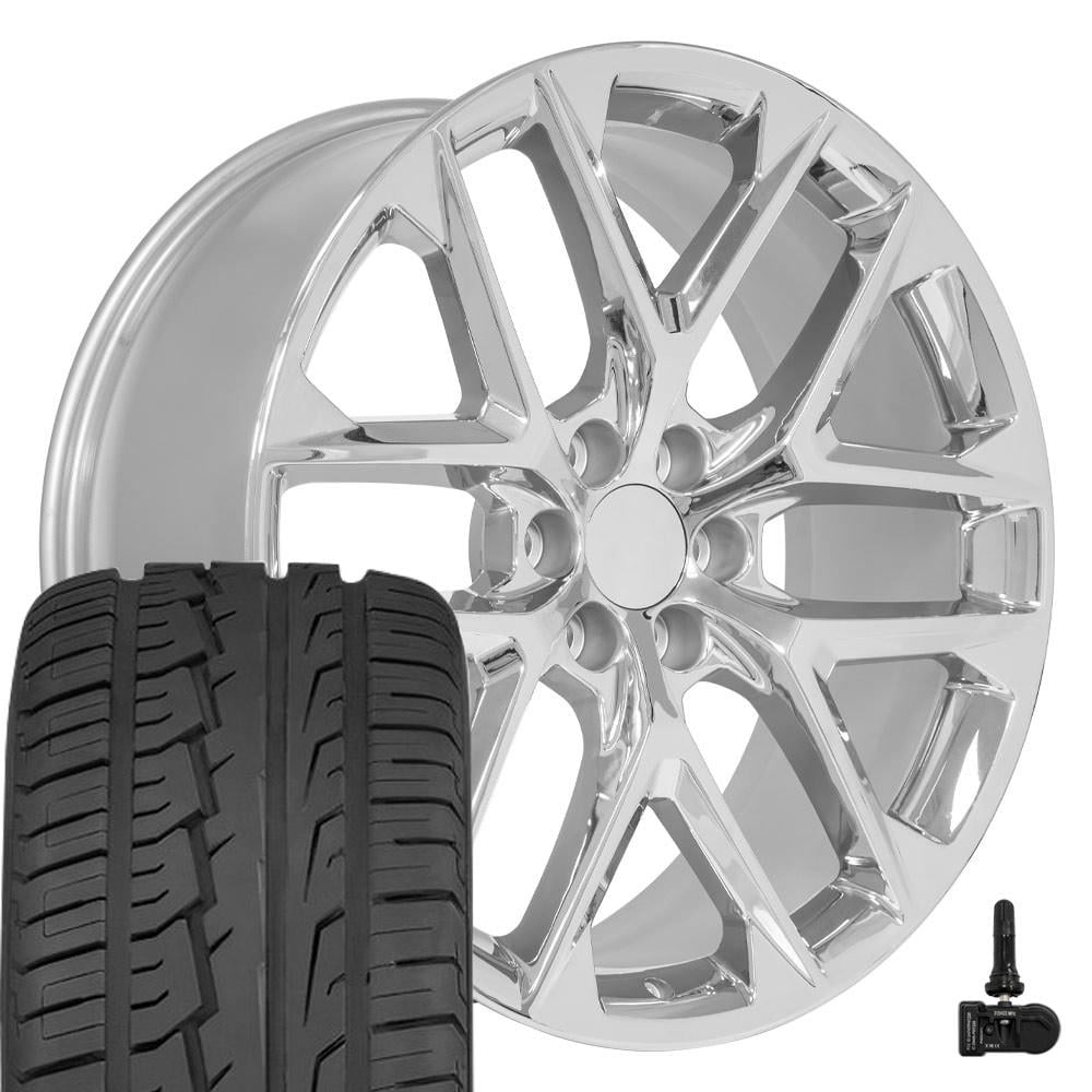 OE Wheels CV62 24 Inch Rims and Tires Fit Silverado 1500 Style 6x139.7 ...