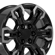 OE Wheels CV65 18 Inch Rims Fit Silverado 1500 ZR2 Style 6x139.7 18x8.5 Gloss Black Machined - Hollander 14089 Set of 4