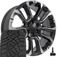 thumbnail image 1 of OE Wheels CV68 22 Inch Rims and Tires Fit Suburban 1500 High Country Style 6x139.7 22x9 Satin Black with Milled Edge - Hollander 14088 - TerraMax RT 285/45-22 (Set of 4), 1 of 5