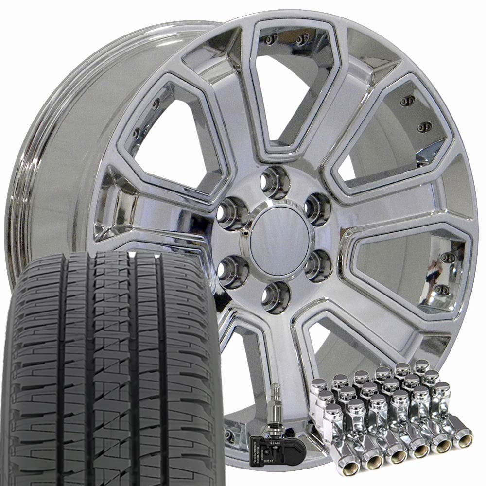 Rims Inset OE Wheels CV93 20 Inch Rims and Tires Fit Silverado 1500 Style 6x139.7 ...