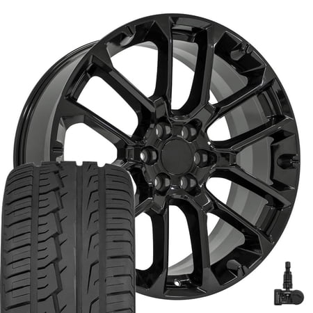 OE Wheels CV67 24 Inch Rims and Tires Fit Suburban 1500 High Country Style 6x139.7 24x10 Gloss Black - Hollander 14079 - iMove Gen2 AS 305/35-24 (Set of 4)