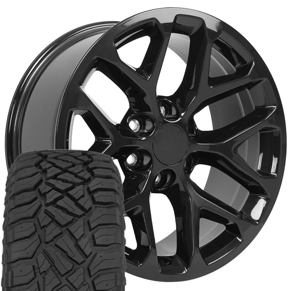 OE Wheels CV98B 20 Inch Rims and Tires Fit Silverado 1500 Snowflake ...