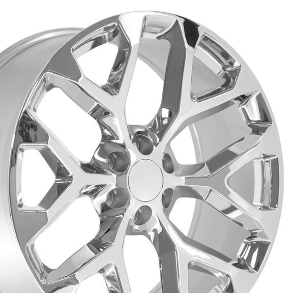 OE Wheels CV98B 24 Inch Rim Fits Silverado 1500 Snowflake Style 6x139.7 24x10 Chrome - Hollander 5668 (1)
