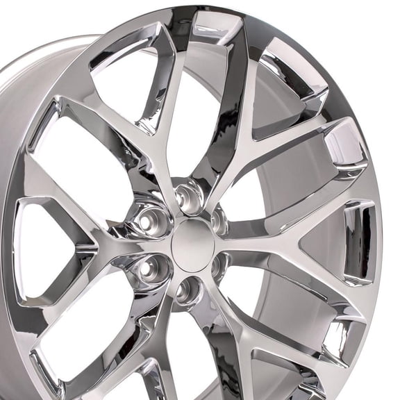 OE Wheels CV98B 26 Inch Rim Fits Silverado 1500 Snowflake Style 6x139.7 26x10 Chrome - Hollander 5668 (1)