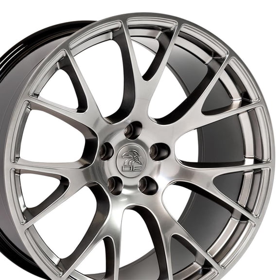 OE Wheels DG15 20 Inch Rims Fit Hellcat Style 5x115 20x10 Gloss Hyper Black - Hollander 2528 (Set of 4)