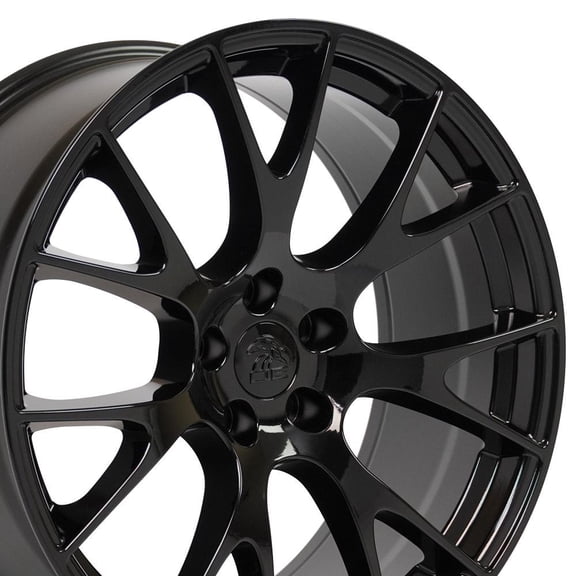 OE Wheels DG15 20 Inch Rims Fit Hellcat Style 5x115 20x9 / 20x10 Gloss Black - Hollander 2528 (Set of 4)