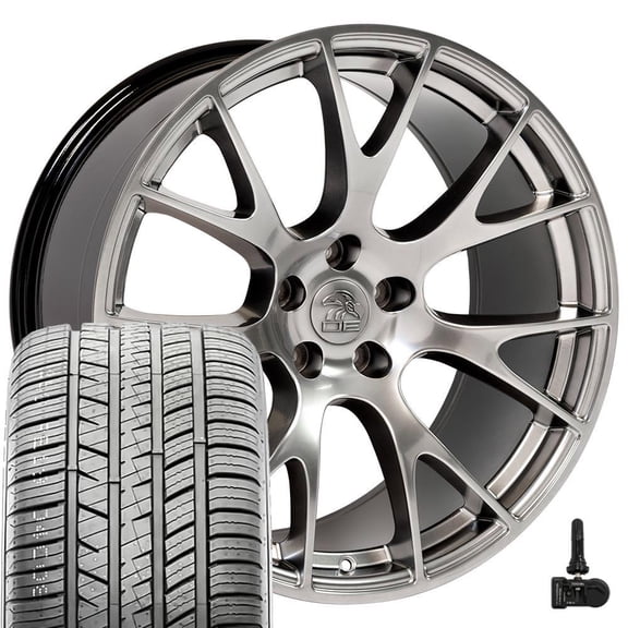 Set(4) OE Wheels DG15 20x10 Silver Rims, 275/40r20 UHP Tires & TPMS 5x115