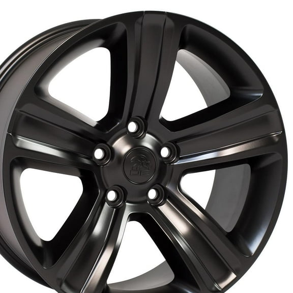 OE Wheels DG65 20 Inch Rims Fit Ram 1500 Style 5x139.7 20x9 Satin Black - Hollander 2453 (Set of 4)