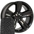 thumbnail image 1 of OE Wheels DG65 20 Inch Rims and Tires Fit Ram 1500 Style 5x139.7 20x9 Satin Black - Hollander 2453 - TerraMax RT 275/55-20 (Set of 4), 1 of 5