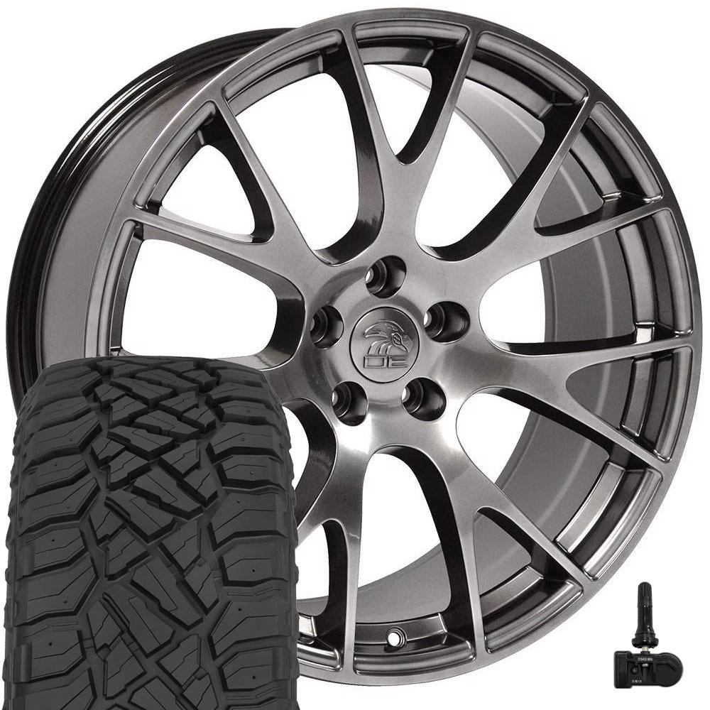 OE Wheels DG69 22 Inch Rims and Tires Fit Ram Hellcat Style 5x139.7 ...