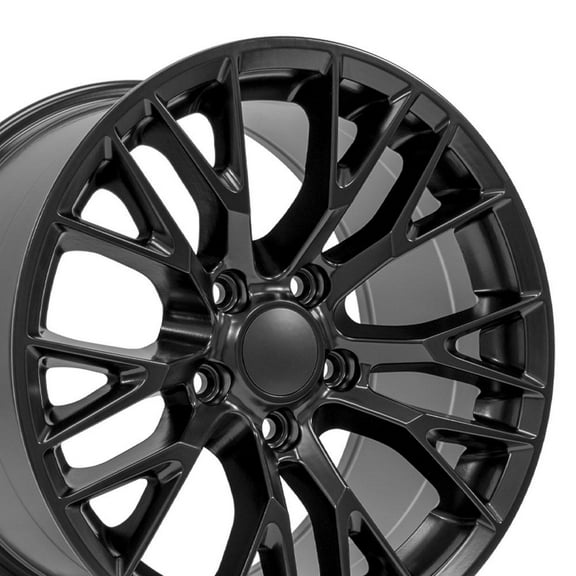 OE Wheels CV22 17 Inch Rims Fit Corvette C7 Z06 Style 5x120.65 17x9.5 Satin Black - Hollander 5734 (Set of 4)