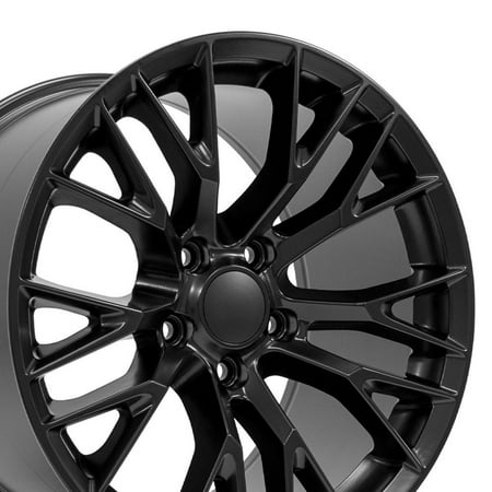 Set(4) OE Wheels CV22B 18x8.5 & 18x10.5 Satin Black Rims 5x120.65