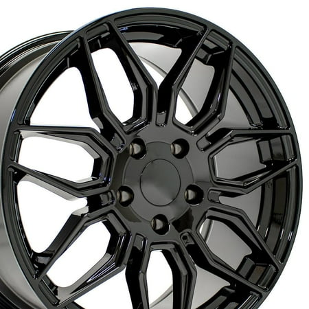OE Wheels CV03 18 Inch Rims Fit Corvette C8 Z06 Style 5x120.65 18x8.5 Gloss Black - Hollander 95580 (Set of 4)