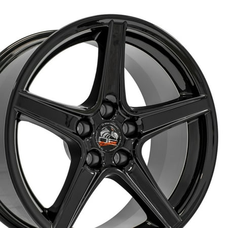 OE Wheels FR06 18 Inch Rims Fit Mustang FR500 Style 5x114.3 18x9 Gloss Black - Hollander 3810 (Set of 4)