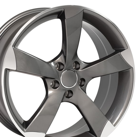 OE Wheels AU29 19 Inch Rims Fit S4 Style 5x112 19x8.5 Gloss Gunmetal Machined - Hollander 58867 (Set of 4)