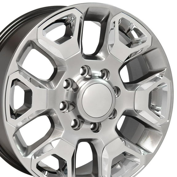 OE Wheels DG66 20 Inch Rims Fit Ram 2500 Style 8x165.1 20x8 Gloss Hyper Silver with Chrome Insert - Hollander 2562 (Set of 4)