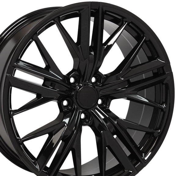 OE Wheels CV25 20 Inch Rims Fit Camaro ZL1 Style 5x120 20x8.5 / 20x9.5 Gloss Black - Hollander 5773 (Set of 4)