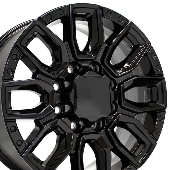 20 inch Gloss Black SQ9 Rims Set Fits 8x165 Chevy Silverado Suburban Express