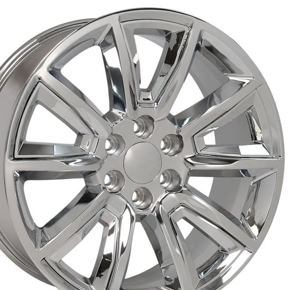 OE Wheels CV73 20 Inch Rims Fit Tahoe Style 6x139.7 20x8.5 Chrome with Chrome Insert - Hollander 5696 (Set of 4)