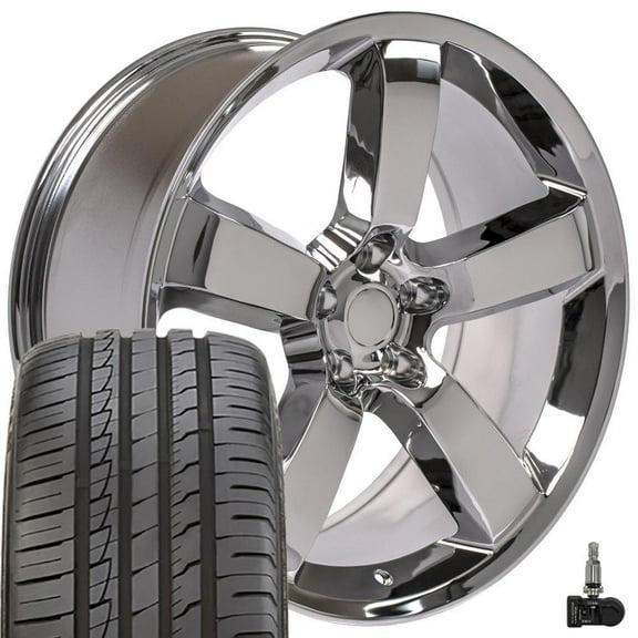 OE Wheels DG04 20 Inch Rims and Tires Fit Charger SRT Style 5x115 20x9 Chrome - Hollander 2262 - iMove Gen 2 AS 245/45-20 (Set of 4)