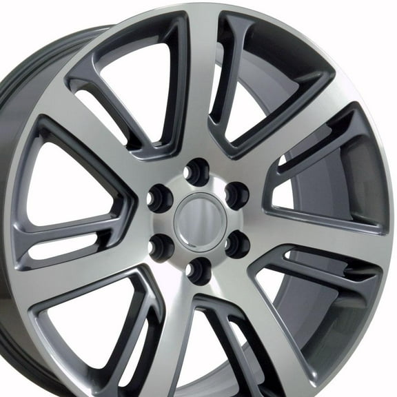 OE Wheels CA88 22 Inch Rims Fit Escalade Style 6x139.7 22x9 Gloss Gunmetal Machined - Hollander 4738 (Set of 4)
