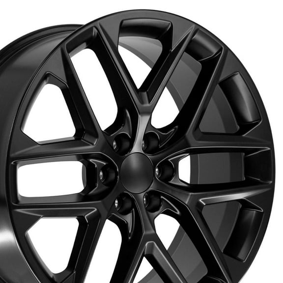 OE Wheels CV62 24 Inch Rim Fits Silverado 1500 Style 6x139.7 24x10 Satin Black - Hollander 14078 (1)