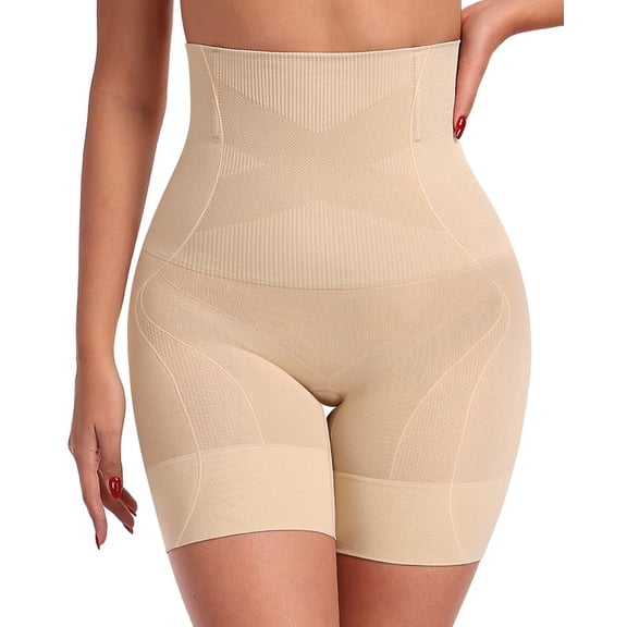 OEAK Shapewear Tummy Control for Women, Thigh Slimmer, High Waisted Body Shaper Shorts, Butt Lifting Feature for Use Under Dresses, Sizes S to 4XL