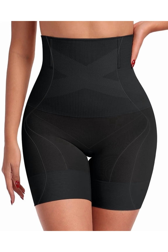 Shapewear Tummy Control for Women, Thigh Slimmer, High Waisted Body Shaper Shorts, Butt Lifting Feature for Use Under Dresses, Sizes S to 4XL