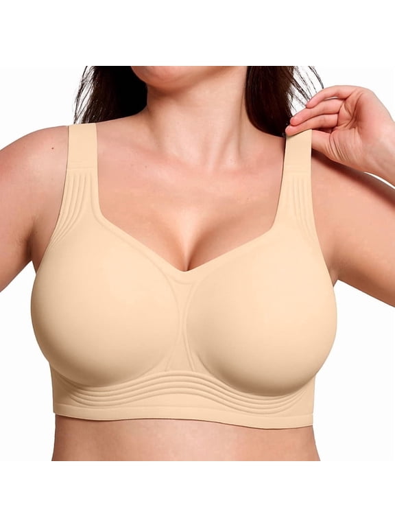 Women Jelly Bra Push Up Seamless Wireless T-shirt Bra, Supportive Full Coverage, Size S to 5XL