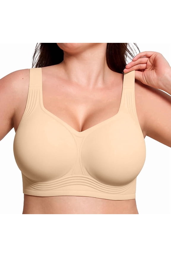 Women Jelly Bra Push Up Seamless Wireless T-shirt Bra, Supportive Full Coverage, Size S to 5XL