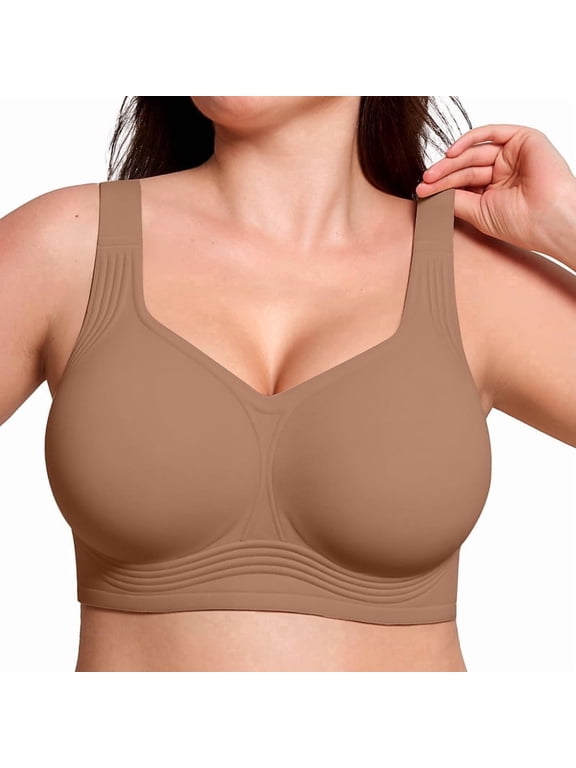 Women Jelly Bra Push Up Seamless Wireless T-shirt Bra, Supportive Full Coverage, Size S to 5XL