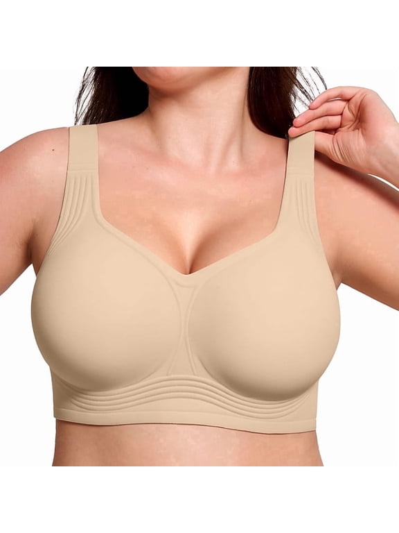 Women Jelly Bra Push Up Seamless Wireless T-shirt Bra, Supportive Full Coverage, Size S to 5XL
