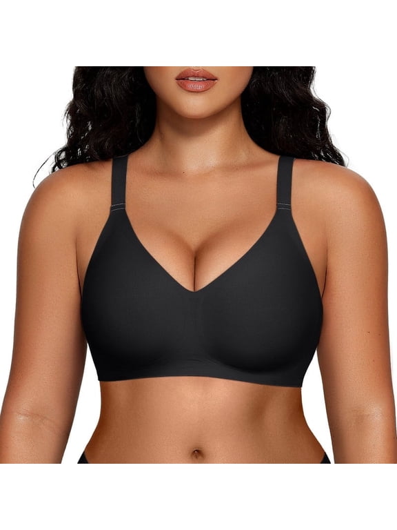 Women's Comfortable Jelly Bra, No Underwire, Seamless Full Coverage Bralette, Buttery Soft, Convertible, Everyday T-shirt Bra, Sizes S to 3XL