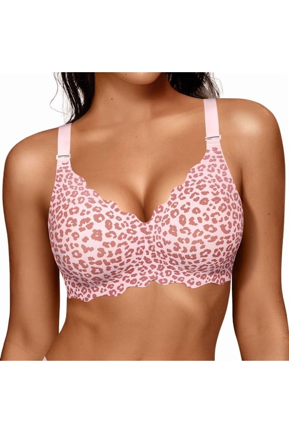 Women's Jelly Bra, No Underwire Scalloped Push Up, Buttery Soft T-shirt Seamless Full Coverage Convertible Everyday Bra, Sizes S to 3XL