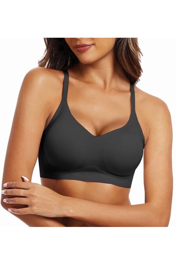 Women's Wireless Jelly Bra, Comfortable Push Up, No Underwire, Full Support Lift Everyday Seamless T-shirt Bra, Sizes S to 2XL