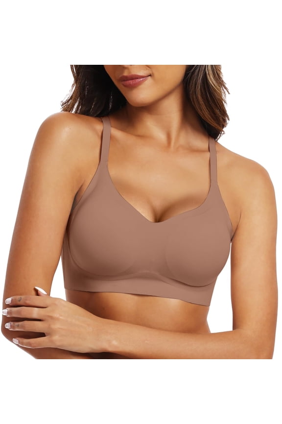 Women's Wireless Jelly Bra, Comfortable Push Up, No Underwire, Full Support Lift Everyday Seamless T-shirt Bra, Sizes S to 2XL