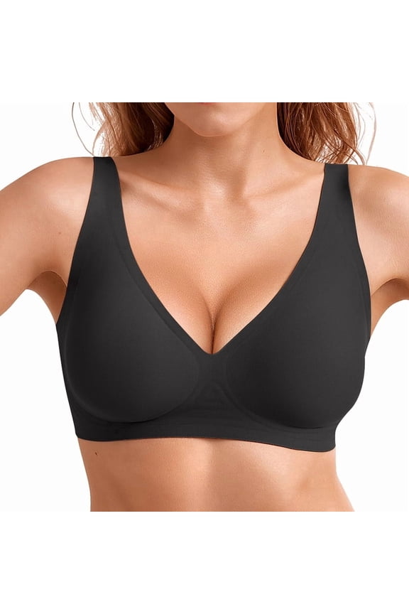 Womens Bras Wireless Deep V Seamless Bra No Underwire Bras Push Up Bralettes Plunge Bra
