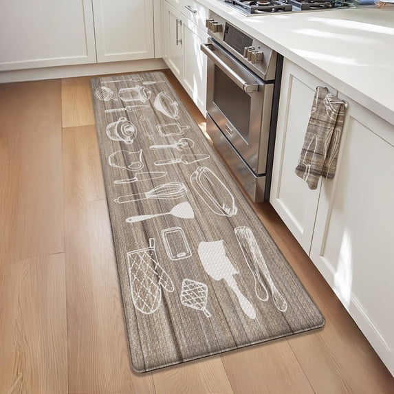 OEAKAY Anti Fatigue Kitchen Mat, Ergonomic Cushioned & Waterproof, Extra Thick Non-Slip Backing, Easy Care Persian Design 17"x59" Kitchen Mats for Floor