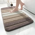 thumbnail image 1 of OEAKAY Bath Mat Bathroom Rug Absorbent Non-Slip Washable Shower Floor Mats Carpet 24"x35",Brown Beige and White, 1 of 8