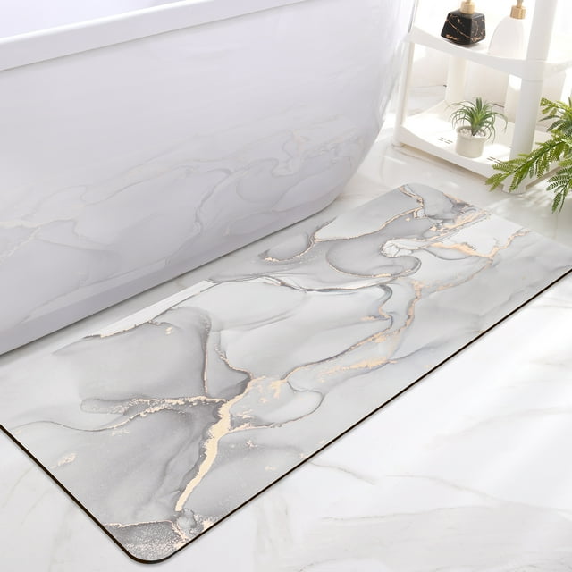 OEAKAY Bath Mat Rugs 17"x43", Super Absorbent Ultra Thin Low Profile