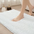 thumbnail image 1 of OEAKAY Bath Rug and Mat, Soft Luxury Chenille Bath Rug for Bathroom, Washable Shower Mat Non-Slip, Absorbent Shaggy Bath Rugs, White Bathroom Rug, 20"X32", 1 of 6