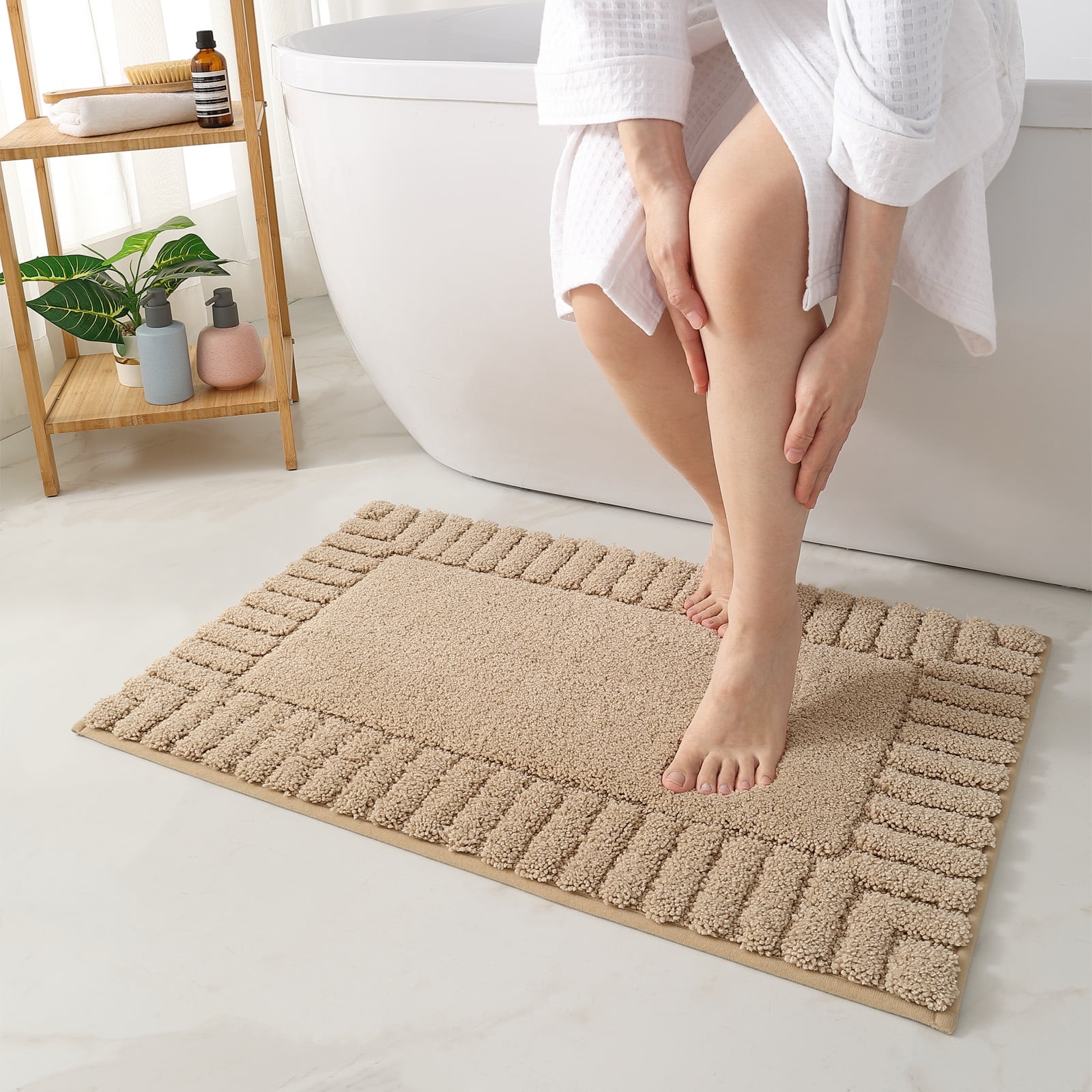 OEAKAY Bath Rug and Mat, Non-Slip Bathroom Rug, Absorbent Washable Bathroom Rugs, Shower Bathmat ...