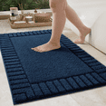 thumbnail image 1 of OEAKAY Textured Plush Navy Microfiber Bath Mat, 24"x43", Non-Slip and Absorbent Bathroom Rug, Machine Washable, Quick Drying Shower Floor Carpet, 1 of 8
