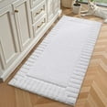 thumbnail image 1 of OEAKAY Textured Plush White Microfiber Bath Mat, 24"x43", Non-Slip and Absorbent Bathroom Rug, Machine Washable, Quick Drying Shower Floor Carpet, 1 of 7