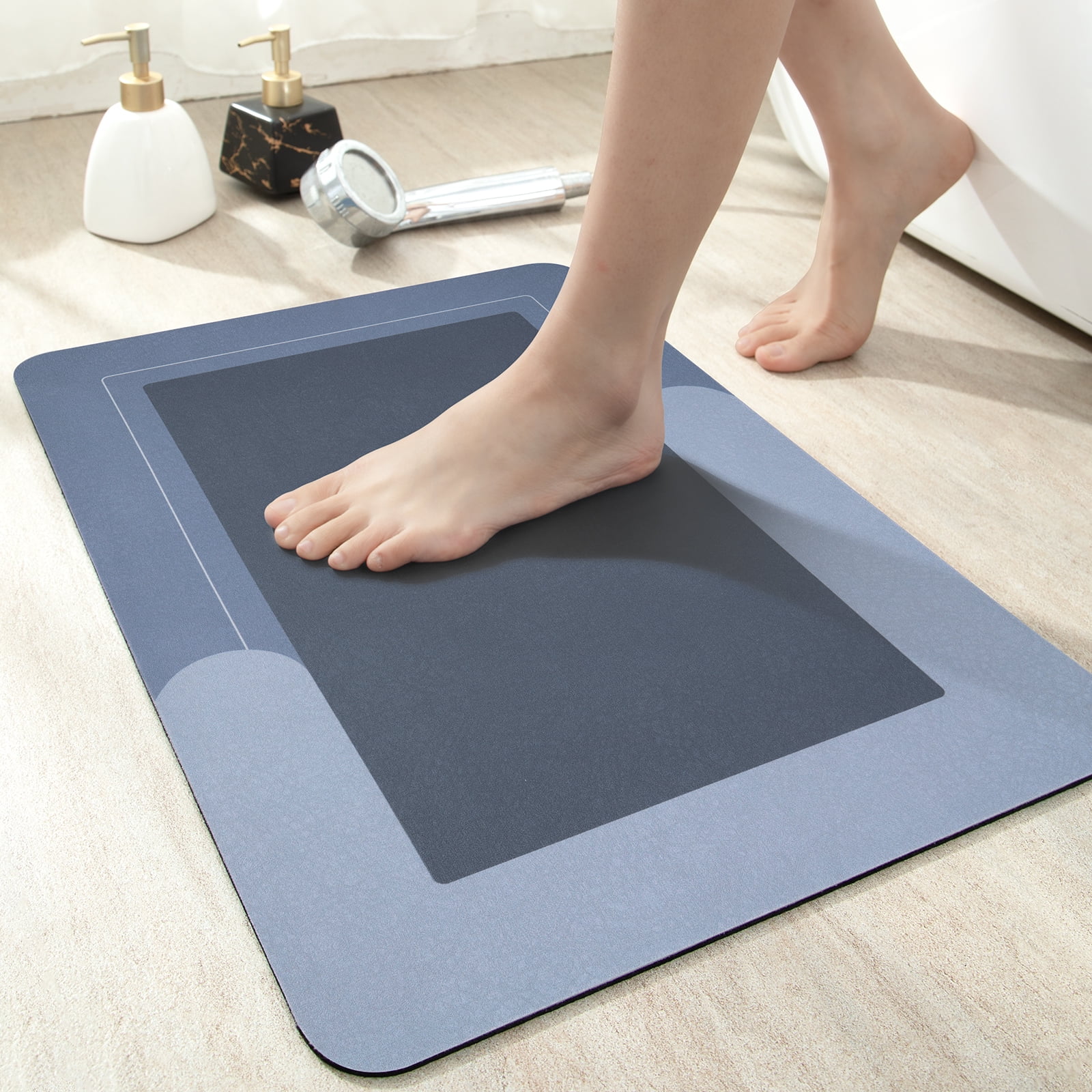 OEAKAY Bathroom Mat, Super Absorbent Quick Dry Bath Mat, Thin Bathroom