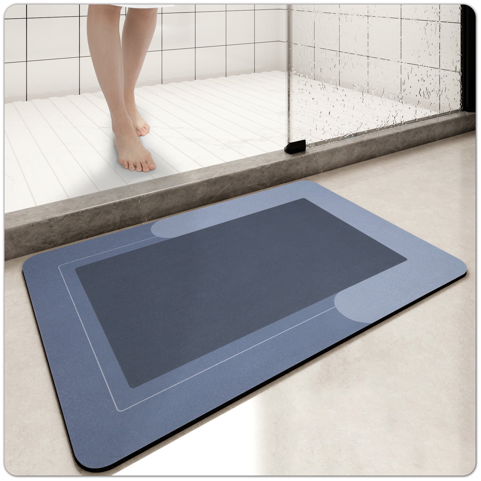 OEAKAY Bathroom Mat, Super Absorbent Quick Dry Bath Mat, Thin Bathroom