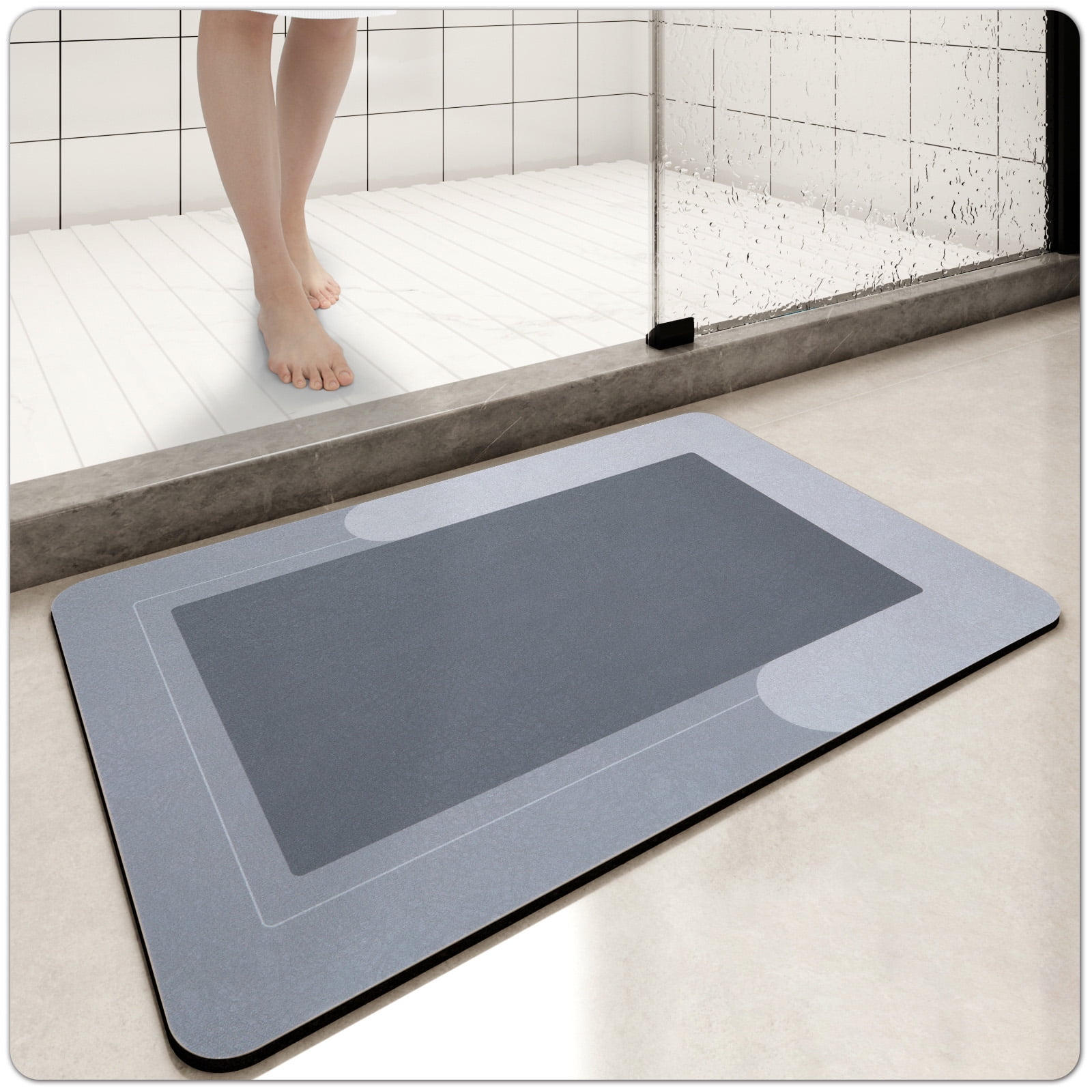 OEAKAY Bathroom Mat, Super Absorbent Quick Dry Bath Mat, Thin Bathroom