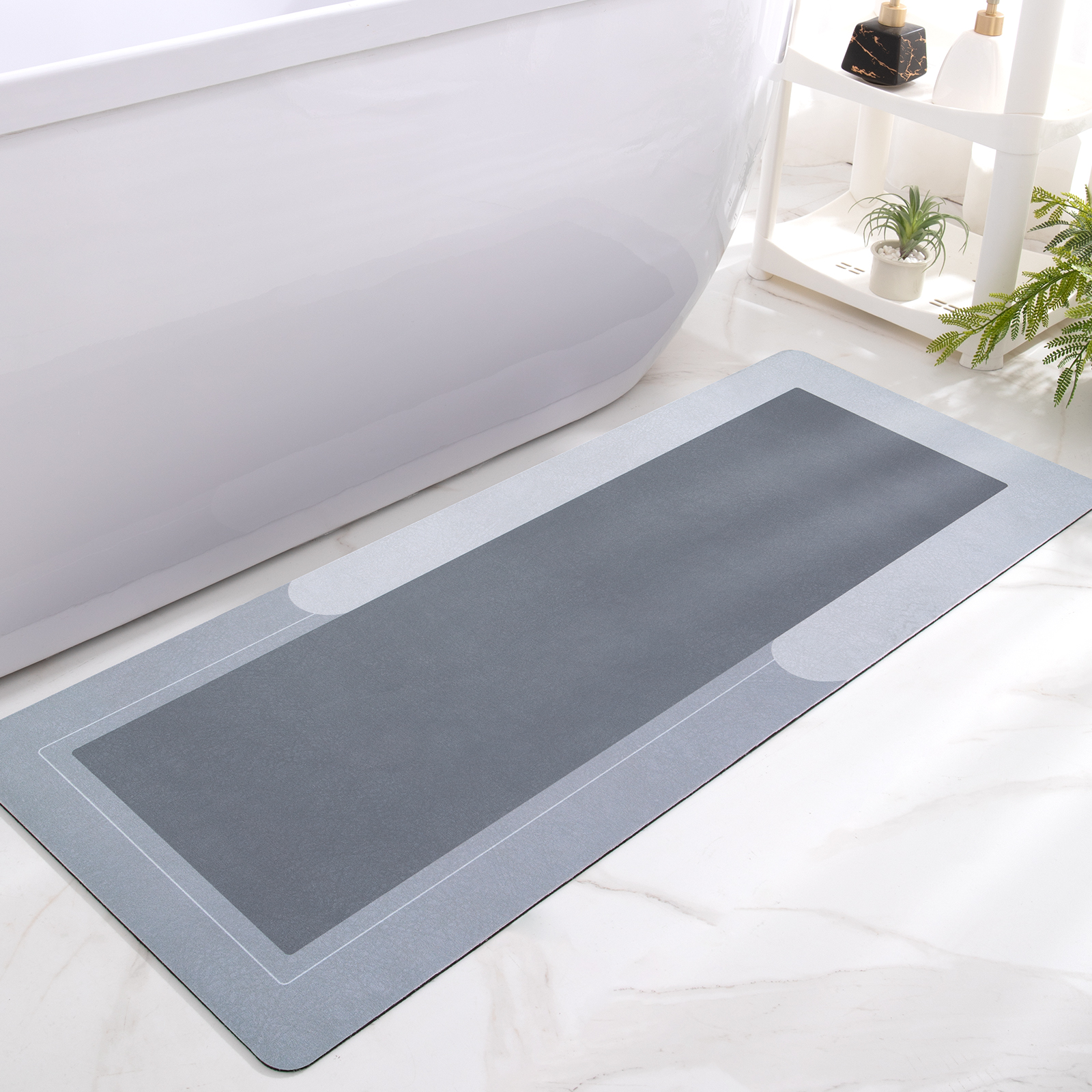 OEAKAY Bathroom Mat, Super Absorbent Quick Dry Bath Mat, Thin Bathroom